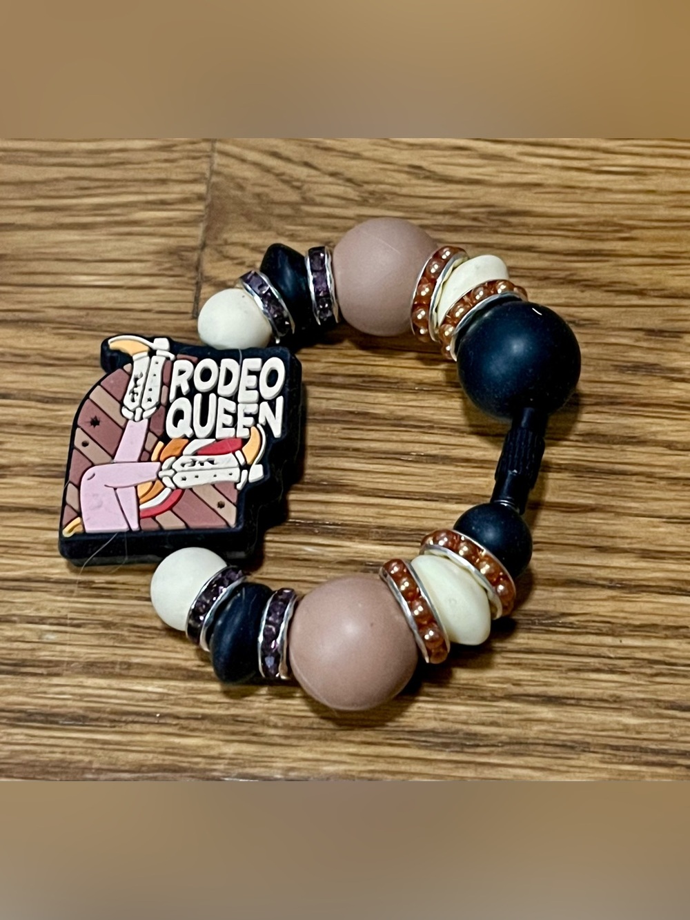 New Cowgirl Rodeo Queen Beaded Tumbler cup,  backpack,bag charm Bracelet